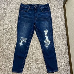 American Eagle hi-rise jegging with distressing